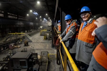 Nicolas Schmit during a visit at a steel factory as European Commissioner for Jobs and Social Rights. photo: EBS